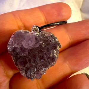 Gorgeous Amethyst Cluster Heart Pendant 💜